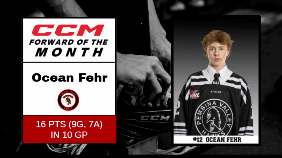 Ocean Fehr – CCM Hockey Forward of the Month